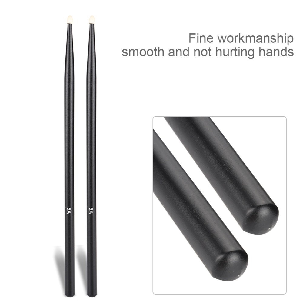 Drum Stick 5A - ​5A Drum Sticks Black /Red Smooth