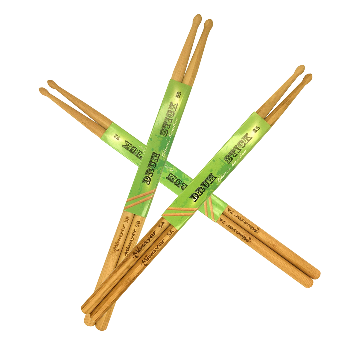 Drum Stick 5A - Miwayer 6 Inch Bamboo Drum Sticks