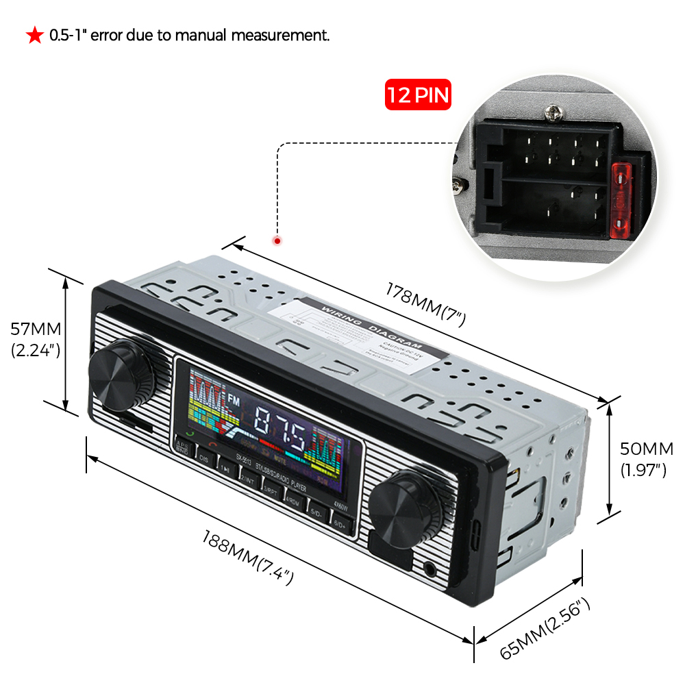 Vintage Car Radio Vehicle Inte - огляд і ціна Audio Music Player