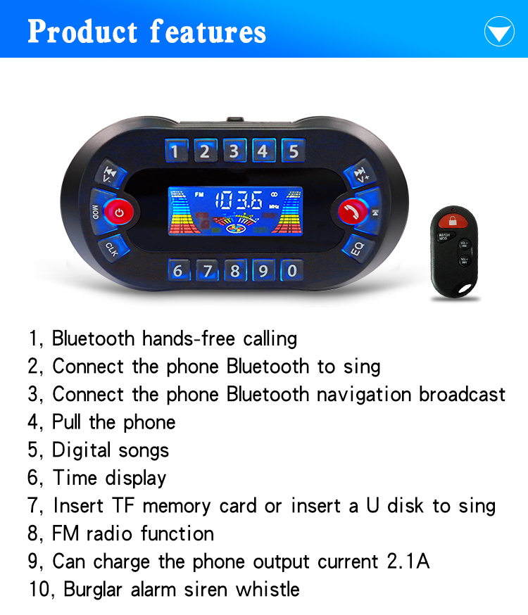 MT730 Motorcycle Bluetooth Spe - огляд і ціна Audio Music Player