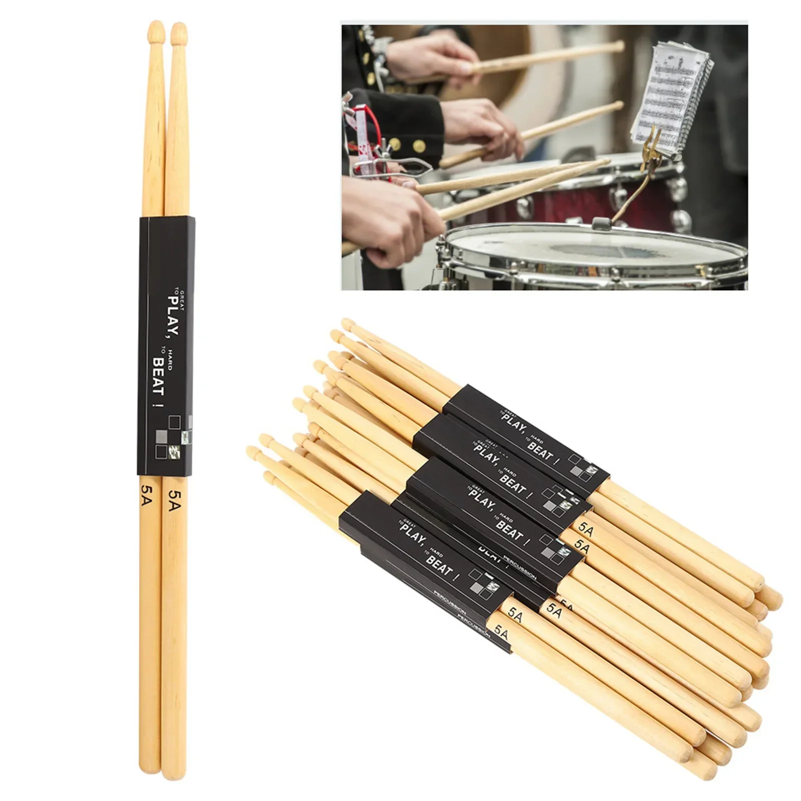 12Pairs Teardrop‑shaped Stick  - огляд і ціна Drum Stick 5A