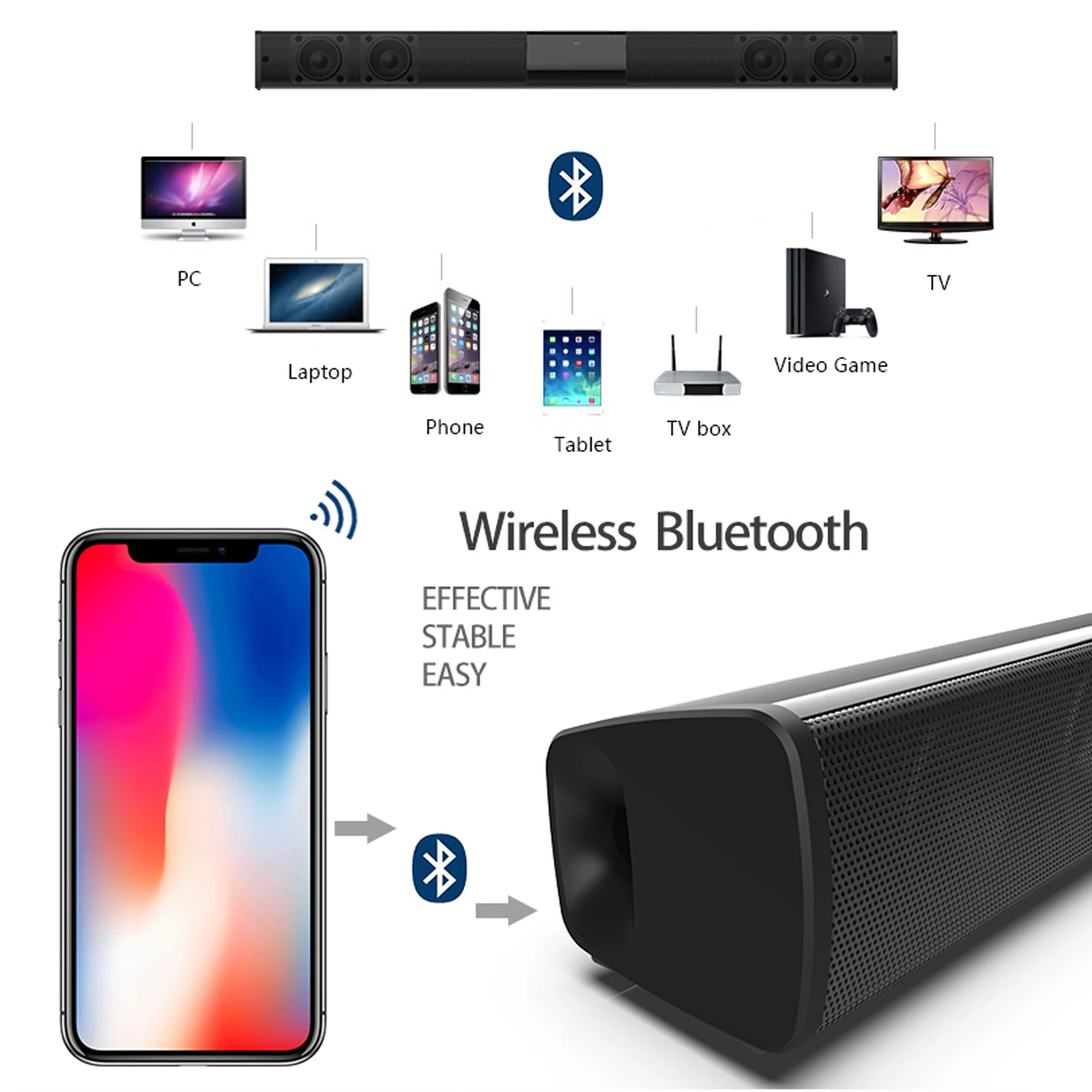 40W High Power Soundbar for TV - огляд і ціна Audio Music System For Home